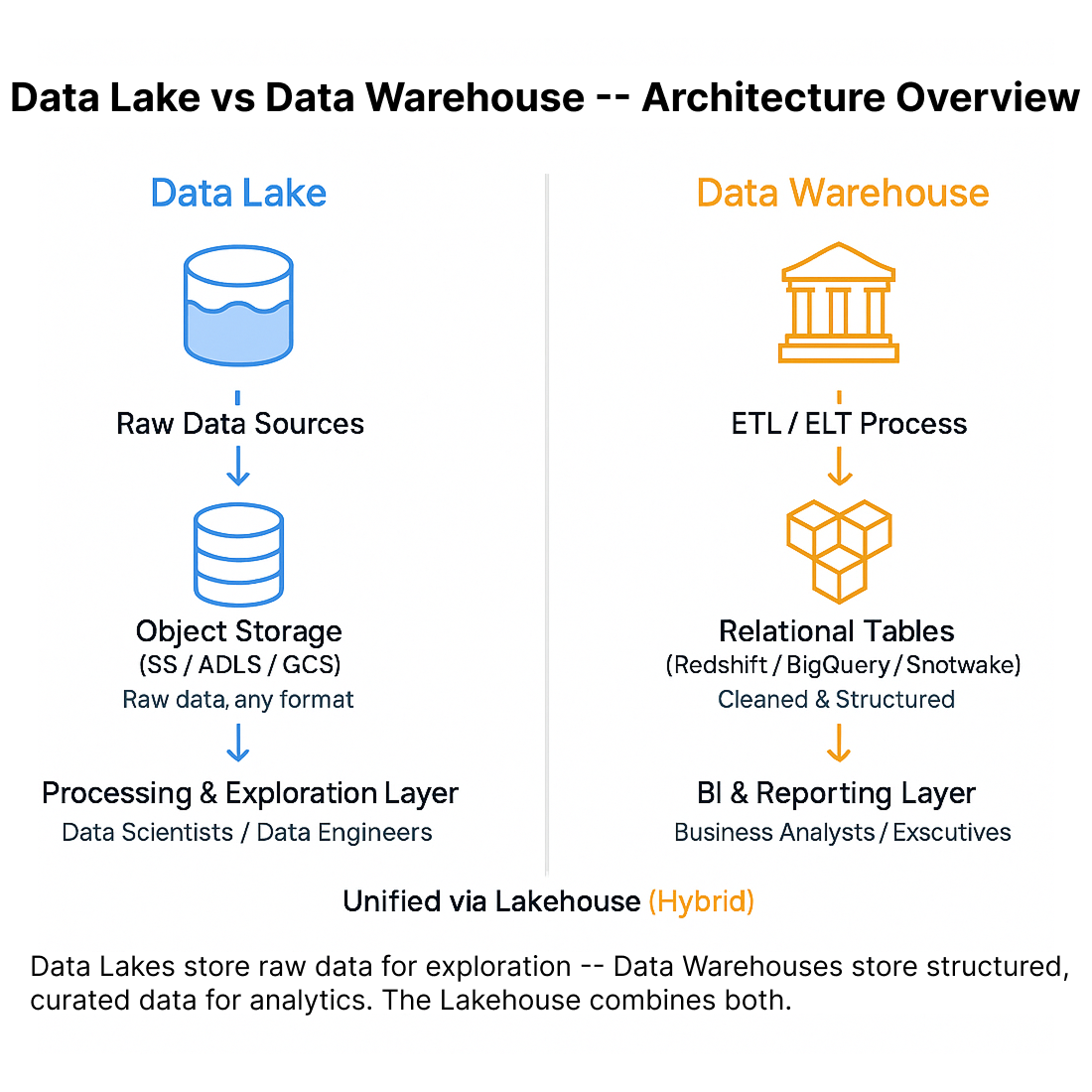 Data Lake vs Data Warehouse: Comparison Overview